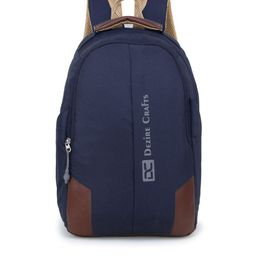 Dezire Crafts Unisex Navy Blue & Brown Solid Backpack-41