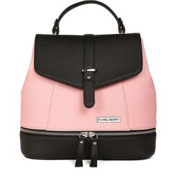 FLYING BERRY Women Pink & Black Colourblocked Backpack-36