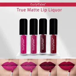 CurlyTales Set Of 4 Lightweight & Waterproof True Matte Liquid Lipstick - 04, 12, 13, 14-20