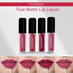 CurlyTales Set Of 4 Lightweight & Waterproof True Matte Liquid Lipsticks - 02, 06, 07, 10-0