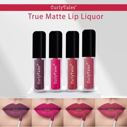 CurlyTales Set Of 4 Lightweight & Waterproof True Matte Liquid Lipstick 16ml - 01+05+06+10-47
