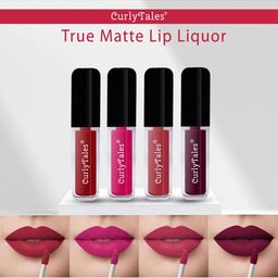 CurlyTales Set Of 4 Lightweight & Waterproof True Matte Liquid Lipstick 16ml - 03+05+06+15-98