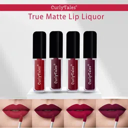 CurlyTales Set Of 4 Lightweight & Waterproof True Matte Liquid Lipsticks - 03, 13, 14, 15-14