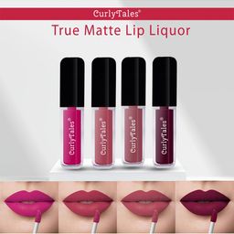 CurlyTales Set Of 4 Lightweight & Waterproof True Matte Liquid Lipstick - 04+08+09+15-26
