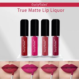 CurlyTales Set Of 4 Lightweight & Waterproof True Matte Liquid Lipstick 16ml - 03+05+06+07-27