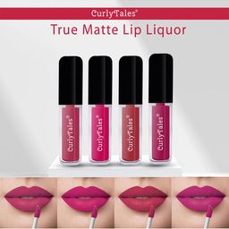 CurlyTales Set Of 4 Lightweight & Waterproof True Matte Liquid Lipstick 16ml - 02+05+06+12-5