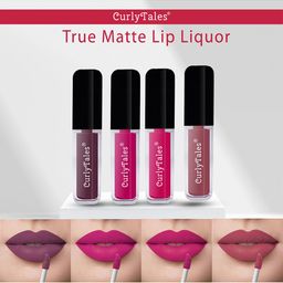 CurlyTales Set Of 4 Lightweight & Waterproof True Matte Liquid Lipstick 16ml - 01+04+05+09-10