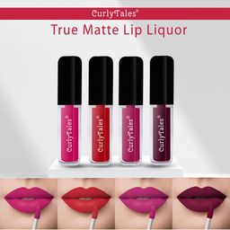 CurlyTales Set Of 4 Lightweight & Waterproof True Matte Liquid Lipstick - 05+11+12+15-51