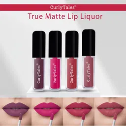 CurlyTales Set Of 4 Lightweight & Waterproof True Matte Liquid Lipstick - 01+05+06+09-15