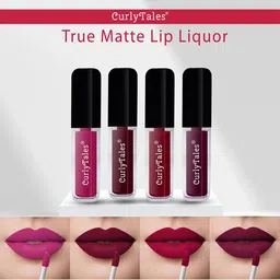 CurlyTales Set Of 4 Lightweight & Waterproof True Velvet Matte Lipsticks - 12, 13, 14, 15-2