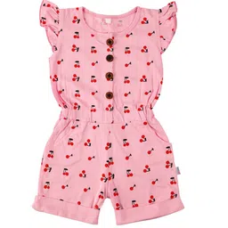 CATCUB Girls Pink & Black Printed Basic Jumpsuit-image-49