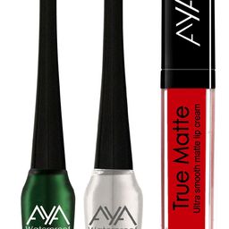 AYA Set of 2 Long Lasting Waterproof Smudeproof  Eyeliner with Lipstick-18