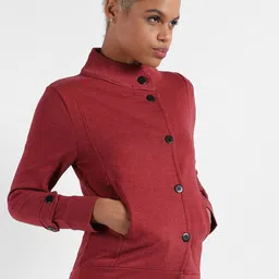 Campus Sutra Red Band Collar Windcheater Outdoor Tailored Jacket-image-33