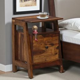 woodsworth from pepperfry Hayward Sheesham Wood Bedside Table In Provincial-picture-29