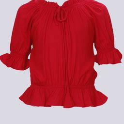 Hunny Bunny Tie-Up Neck Cinched Waist Top-image-58