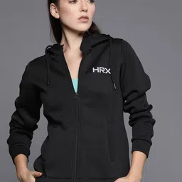 HRX by Hrithik Roshan Reflective Strip Rapid-Dry Hooded Training Jacket-57