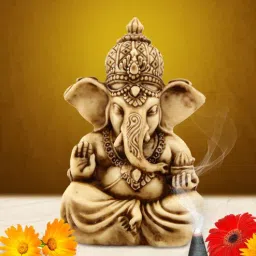 Off White Resin Ganesha With Big Open Ears Carved In Antique Finish Idol By Handicrafts Paradise-picture-33