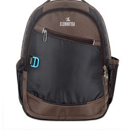THE CLOWNFISH Unisex Brown & Black Backpack-28