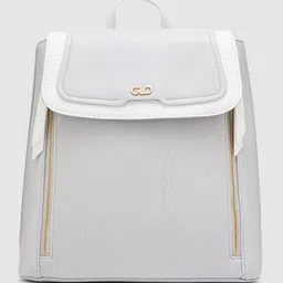Globus Women Light Grey Solid Smart Casual Backpack-19
