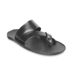 Metro Men Black Leather Comfort Sandals-image-24