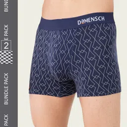 DAMENSCH Men Pack Of 2 Printed Anti Bacterial Deo-Soft Supima Modal Trunks-picture-35