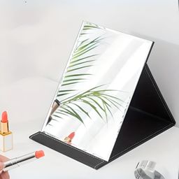 UniKart Black Foldable Leather Table Top Mirror-48