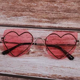 DukieKooky Kids Heart Shape Aviator Sunglass With UV Protected Lens-image-14