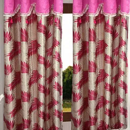 Cortina Pink Set of 2 Floral Window Curtain-picture-23