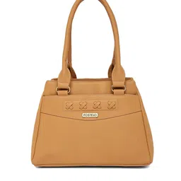 Fostelo Beige PU Structured Shoulder Bag-42