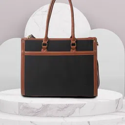 Womanix Colourblocked Oversized Bucket Tote Bag with Cut Work-image-14