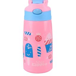 Smily Kiddos Pink Ice Cream Printed Stainless Steel Sipper Water Bottle 450 ML-image-61