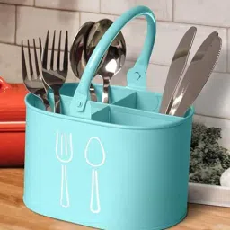 sone key chidiya Aqua Iron Cutlery Holder with Handle-picture-8