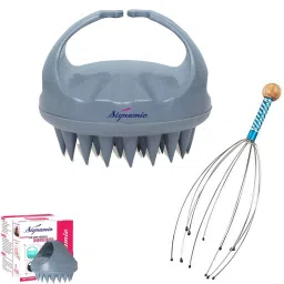 Silicone Shampoo Brush - Grey + Scalp Massager-18