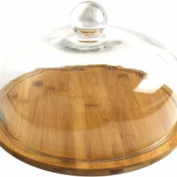 Wooden, Glass Cake Server-23