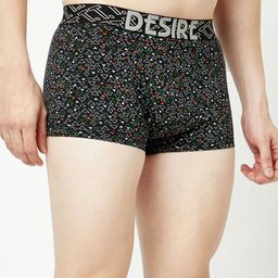 T.T. Mens Desire 100% Combed Cotton Printed Mini Top Elastic Trunk Pack of 2 Black::Orange image 4