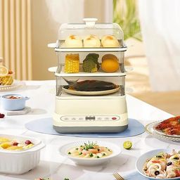 KOIOS 24L Electric Food Steamer – 3-Layer High-Capacity Digital Steamer with Timer & Appointment Function, 800W Fast Heating, Auto Shutoff & Boil-Dry Protection for Simultaneous Cooking image 4