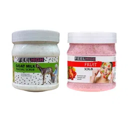 FEELHIGH Set Of 2 Goat milk Facial Scrub & Fruit Scrub - 500 ml Each-18