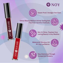NOY Set of 4 Blush Babe Smudge-Free Matte Liquid Lipstick 4 ml each - Shade 03-04-07-08 image 2