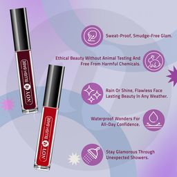 NOY Set of 4 Blush Babe Smudge-Free Matte Liquid Lipstick 4 ml each - Shade 01-02-03-04 image 3