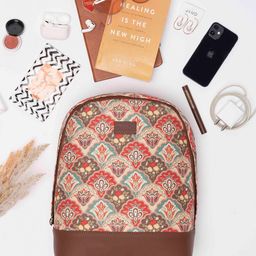 ZOUK Ethnic Printed Fabric Dome Backpack image 2