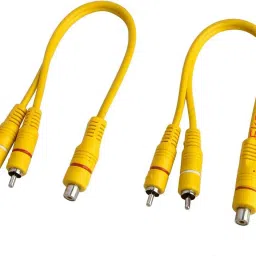 EKAAZTV-out Cable 1 Female to 2 Male RCA Speaker Splitter Dual Shielded Cable (2 Pics PACK)-18