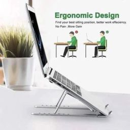 PALOMINO Laptop Stand/Laptop Holder Riser/Computer Tablet Stand 6 Angles Adjustable Aluminum Ergonomic Foldable Portable Desktop Holder Compatible with MacBook All Other Notebook Laptop Stand Adjustable Computer Stand PLMN-LAPTOP STAND Laptop Stand image 3
