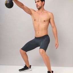 Solid Men Black Tights-image-6
