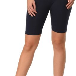 Solid Women Dark Blue Cycling Shorts-image-9