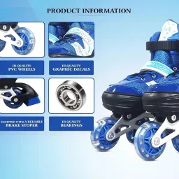 baba fab Skating Shoes for Kids | Adjustable Inline Skates Set with Helmet & Pads In-line Skates - Size 6-9 UK image 4