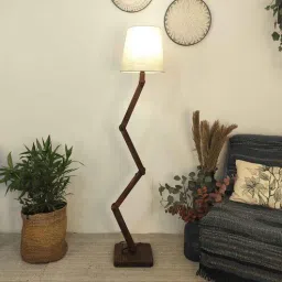 Flex Wooden Floor Lamp with Jute Shade & Brown Base by Symplify-picture-24