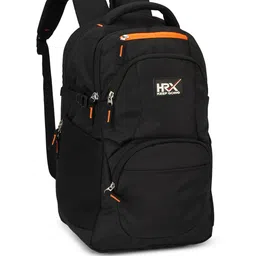 HRX by Hrithik Roshan Unisex Black Lightweight Water Resistance Backpack image 2