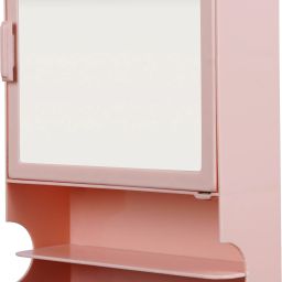 Medium Size(12x16x4) Pink Bathroom Mirror Storage Cabinet With Shelf & Towel Rod Bathroom Mirror-image-15