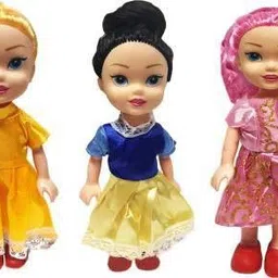 white popcorn 3 Pretty Sisters Dolls with Beautiful Hairs and Moveable Body Parts for Kids-picture-10