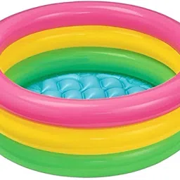 E Baby Pool Bath Water Tub for Kids Soft Inflatable Kid's Multi-colour (2 FT) Swimming Cap-image-58
